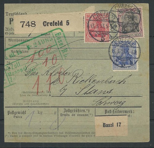 Deutsches reich paketkarte - deutsches,